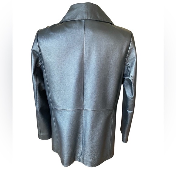 Vintage black Leather coat SZ M - Picture 8 of 8